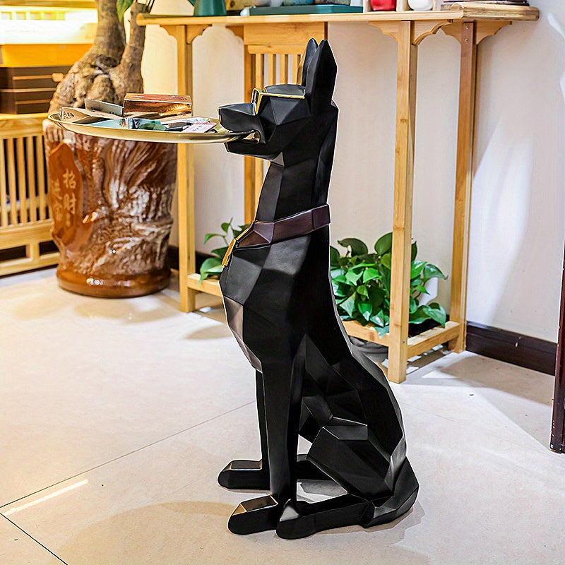 1pc Escultura de perro geomtrica Adornos Decoracin de mesa auxiliar Adorno de resina Decoracin moderna del hogar Acento de la sala de estar Regalo de inauguracin de la casa Obra de arte de lujo Estatua de bienvenida para la entrada